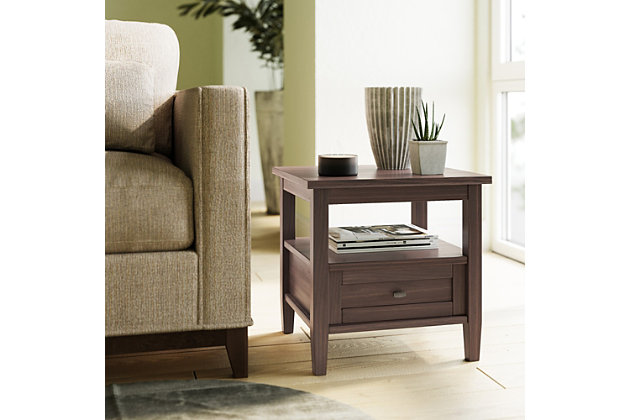 Warm Shaker Solid Wood 20 Inch Wide, Warm Shaker End Table