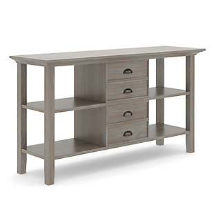 Redmond Solid Wood 54" Rustic Console Sofa Table, Distressed Gray, large