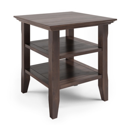 Acadian Solid Wood 19" Rustic End Table, , large