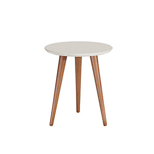 Manhattan Comfort Moore Round End Table in Off White, Off White, large