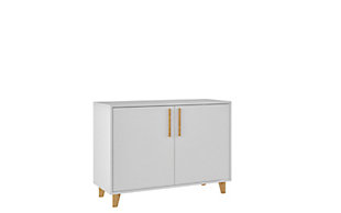 Manhattan Comfort Herald Double Side Cabinet in White, White, large