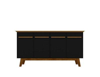 Manhattan Comfort Yonkers Sideboard in Black and Cinnamon, Black/Cinnamon, large