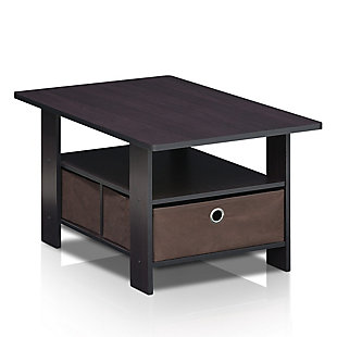 Furinno Home Living Sets comprises of Coffee table, end table, TV entertainment stands, and storage cabinets. The home living set comes in multiple color options. These models are designed to fit in your space, style and fit on your budget. The main material, medium density composite wood, is made from recycled materials of rubber trees. All the materials are manufactured in Malaysia and comply with the green rules of production. There is no foul smell, durable and the material is the most stable amongst the medium density composite woods. A simple attitude towards lifestyle is reflected directly on the design of Furinno Furniture, creating a trend of simply nature. All the products are produced and packed 100-percent in Malaysia with 90% - 95% recycled materials. Care instructions: wipe clean with clean damped cloth. Avoid using harsh chemicals. Pictures are for illustration purpose. All decor items are not included in this offer.Compact stylish design: petite size coffee table with storage bin and shelf, suitable for small spaces | Quality material: high quality medium density composite wood and non-woven fabric. | Added safety feature: rounded corner reduces the risk of injury | Furinno fits: fits in your space, fits on your budget | Product dimension: 31.5(w)x18.9(d)x15.6(h) inches. Tabletop holds up to 25 lbs.