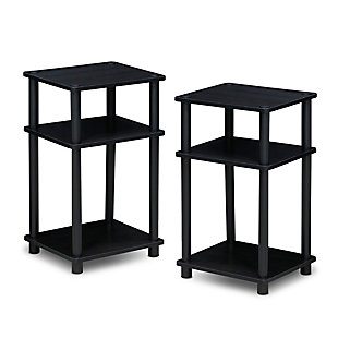 Just 3-Tier Turn-N-Tube End Table 2-Pack, Americano/Black, rollover