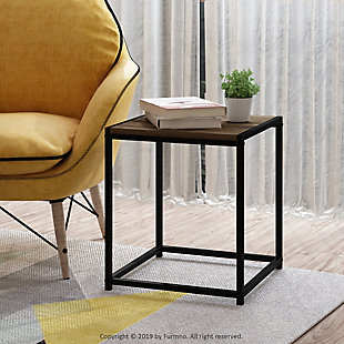 Camnus Modern Living Series comprises of coffee table, end table, side table, and etc. The contemporary design showcases simplicity and elegance. Camnus Series features a sleek combination of wood and metal. The series offers various refreshing colors such as Americano, French Oak Grey and more. You can never go wrong with these vibrant colors as they blends perfectly well with most home settings. All of the furniture in the series are made of high quality particle board and premium quality metal tested for strength and durability. The assembly is very simple, all the hardware and illustrated instruction manual are provided. Wipe clean with clean damped cloth and avoid any harsh chemicals to avoid damaging the finish of the product. Pictures are for illustration purpose. All decor items are not included in this offer.Manufactured from high quality particle board, pvc cover and powder coated metal tubes. | Simple stylish design, functional and suitable for any room. | Fits in your space, fits on your budget. | Sturdy on flat surface. | Assembly made easy with clear step by step manual instructions. Visual added in assembly instructions to help with better understanding. | Product dimensions: 15.75 (w) x 17.83 (h) x 15.75 (d) inches.