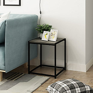 Camnus Modern Living End Table, French Oak Gray, rollover