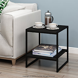 Camnus Modern Living Series comprises of coffee table, end table, side table, and etc. The contemporary design showcases simplicity and elegance. Camnus Series features a sleek combination of wood and metal. The series offers various refreshing colors such as Americano, French Oak Grey and more. You can never go wrong with these vibrant colors as they blends perfectly well with most home settings. All of the furniture in the series are made of high quality particle board and premium quality metal tested for strength and durability. The assembly is very simple, all the hardware and illustrated instruction manual are provided. Wipe clean with clean damped cloth and avoid any harsh chemicals to avoid damaging the finish of the product. Pictures are for illustration purpose. All decor items are not included in this offer.Manufactured from high quality particle board, pvc cover and powder coated metal tubes. | Simple stylish design, functional and suitable for any room. | Fits in your space, fits on your budget. | Sturdy on flat surface. | Assembly made easy with clear step by step manual instructions. Visual added in assembly instructions to help with better understanding. | Product dimensions: 15.90 (w) x 18.00 (h) x 15.75 (d) inches.