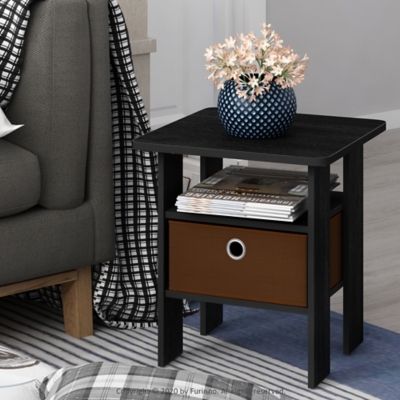 Andrey Andrey End Table with Bin Drawer, Americano/Medium Brown, large