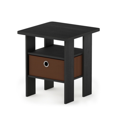 Andrey Andrey End Table with Bin Drawer, Americano/Medium Brown, large
