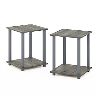 Simplistic Simplistic End Table (Set of Two), French Oak Gray/Gray, large