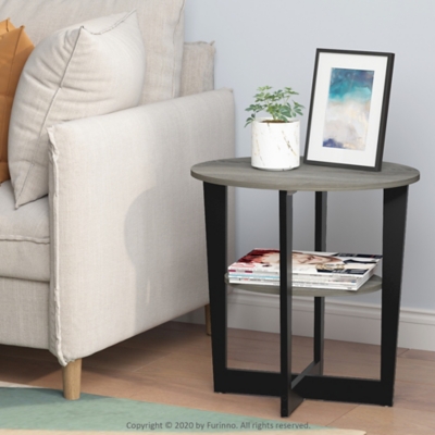 French oak deals grey end table