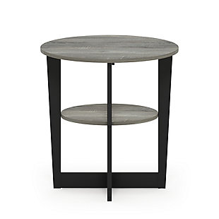 JAYA Oval End Table, French Oak Gray/Black, large