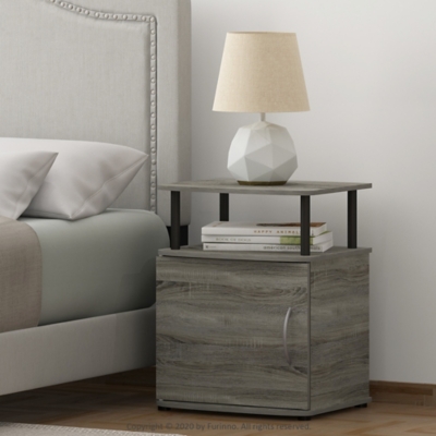 JAYA Utility Design End Table, French Oak Gray/Black, rollover
