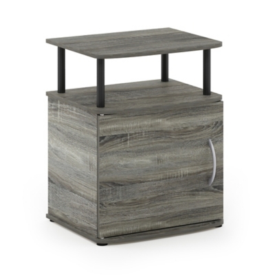 JAYA Utility Design End Table, French Oak Gray/Black, large