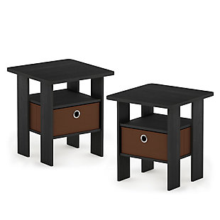 Andrey End Table with Bin Drawer, Set of 2, Americano/Medium Brown, large