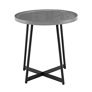 Niklaus 22" Round Side Table, Gray, rollover