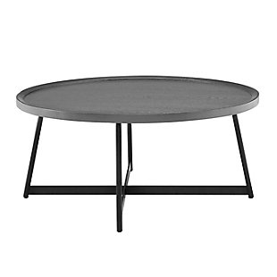 Niklaus 35" Round Coffee Table, Gray, large