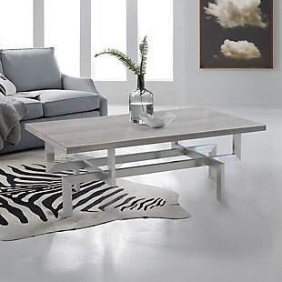 Illusion Coffee Table with Brushed Stainless Steel Base, , rollover