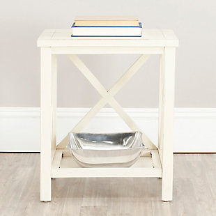 Safavieh Candace End Table, White, rollover