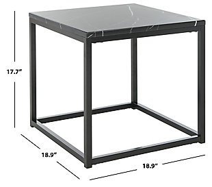 The Baize end table is a chic study in modern luxury. Its smooth black marble top brings classic style to its updated Parsons-style frame. Ideal in any living room, designers love to use this table in pairs.Made with wood and metal | Black marble top | Parsons-style frame | Imported | Assembly required