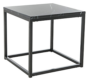 The Baize end table is a chic study in modern luxury. Its smooth black marble top brings classic style to its updated Parsons-style frame. Ideal in any living room, designers love to use this table in pairs.Made with wood and metal | Black marble top | Parsons-style frame | Imported | Assembly required