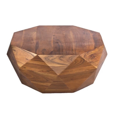 The Urban Port Diamond Shape Coffee Table, Brown, large