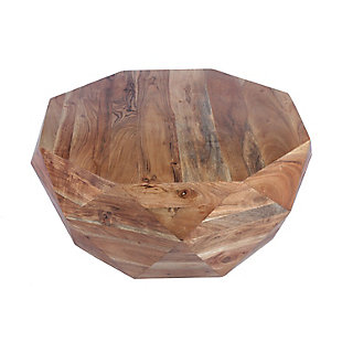 The Urban Port Diamond Shape Acacia Wood Coffee Table with Smooth Top, , rollover