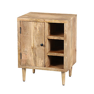 The Urban Port Transitional Mango Wood Side Table with Open Cubbies, , rollover