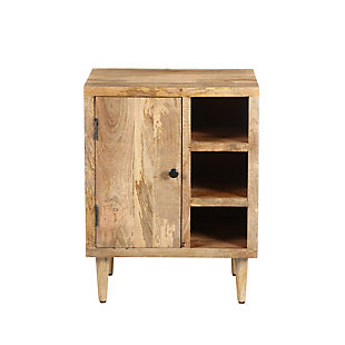 The Urban Port Transitional Mango Wood Side Table with Open Cubbies, , large