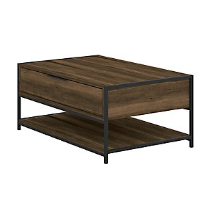 The Urban Port Wood and Metal Rectangular Coffee Table with Drawer, , rollover