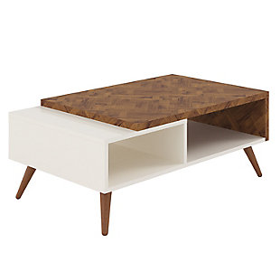 The Urban Port Two Tone Wooden Coffee Table with Splayed Legs, , rollover