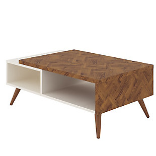 The Urban Port Two Tone Wooden Coffee Table with Splayed Legs, , large