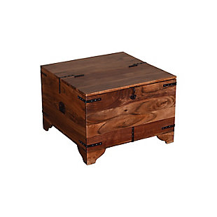 The Urban Port Trunk Shape Mango Wood Storage End Table, , rollover