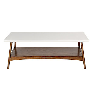 Madison Park Parker Coffee Table, Off White/Pecan, large