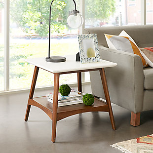 Madison Park Parker End Table, Off White/Pecan, rollover
