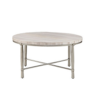Madison Park Reese Marble Round Coffee Table, , large