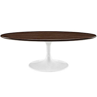 Modway Lippa Oval-Shaped Walnut Coffee Table, , large