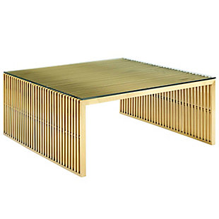 Modway Gridiron Stainless Steel Coffee Table, , large