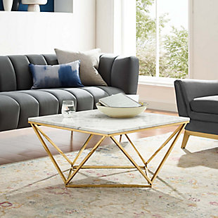 Modway Vertex Geometric Stainless Steel Coffee Table, , rollover