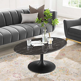Modway Lippa Oval Faux Marble Coffee Table, , rollover