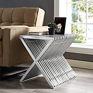 Modway Press Stainless Steel Side Table, , rollover