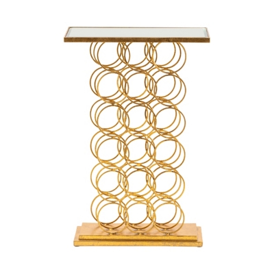 Crestview Collection Melrose Wine Rack Console Table, Gold