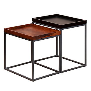 The Urban Port 2 Piece Tray Top Nesting Tables, , large