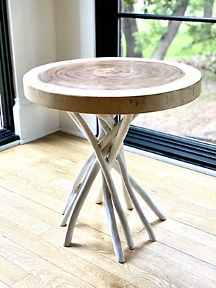 Poshpollen Stares Tree Stump End Table, , rollover