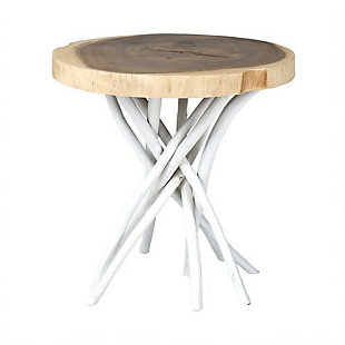 Poshpollen Stares Tree Stump End Table, , large