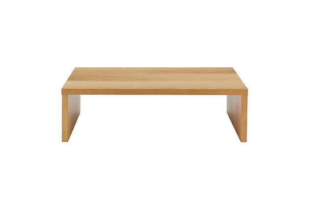 Form and function in perfect harmony. The Abby table is made of a unique, lightweight wooden honeycomb material that gives you the durability you need. Its distinctive design makes it easy to place amongst your existing pieces.Made with engineered wood | American natural white oak veneer | Metal rod inside each leg | Assembly required