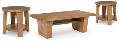 APG-T674T1-3P Kristiland Coffee Table with 2 End Tables, Light B sku APG-T674T1-3P