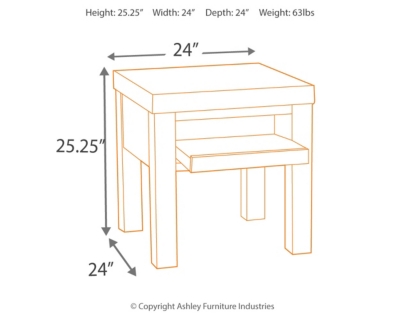 Kraleene End Table with USB Ports & Outlets, , large