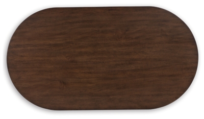 top view of oval table