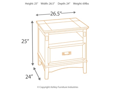 Cross Island Island End Table with Power Outlets, , large